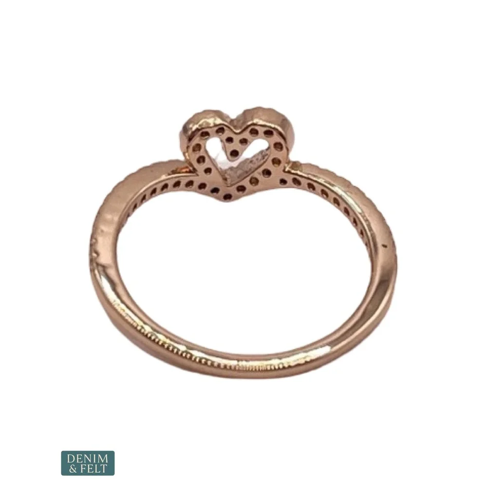 NEW Pandora Wishbone Sparkling Heart Ring Romantic Size 5